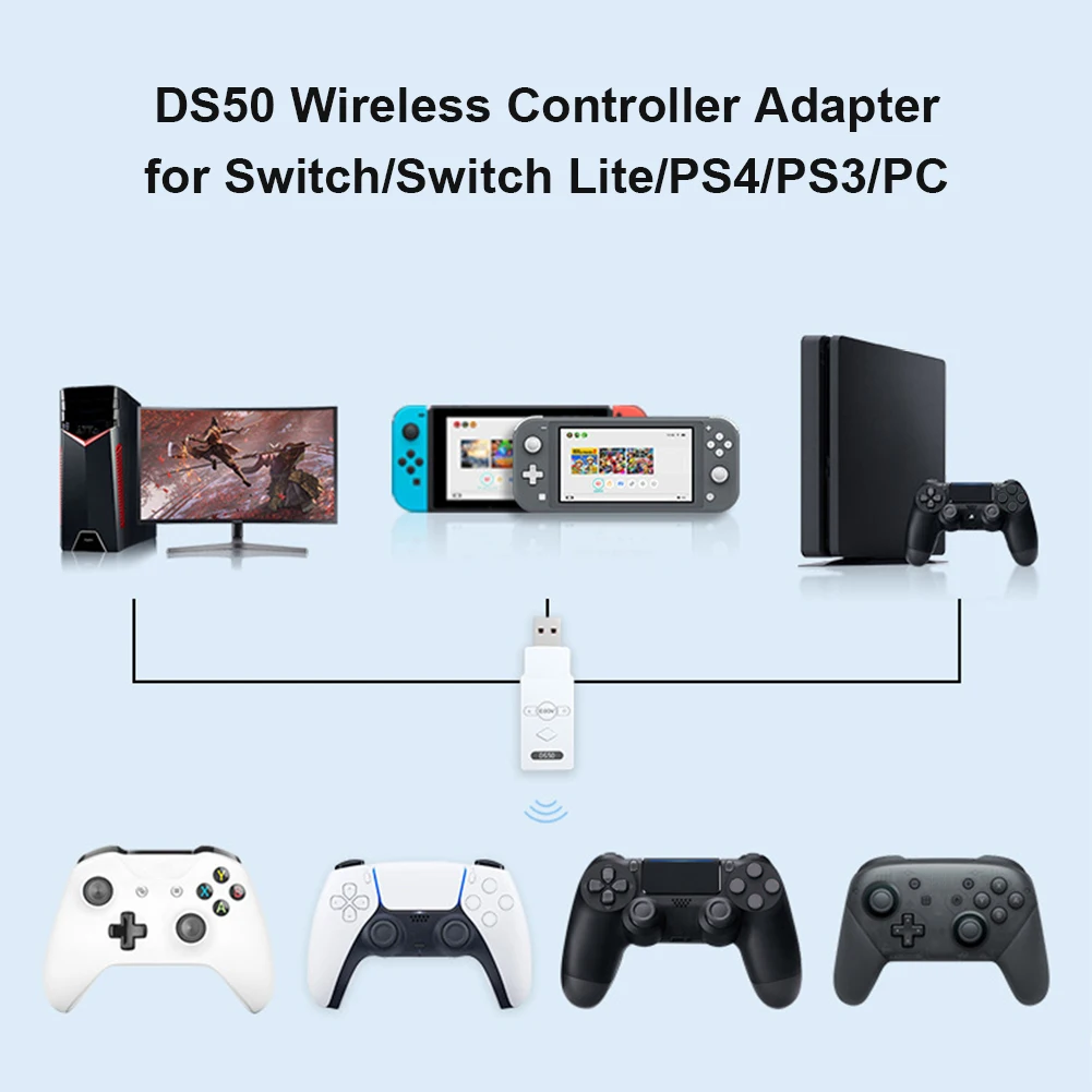 DS50 Gamepad Konverteris Imtuvas PS5 PS4, PS3 Xbox NS Pro 