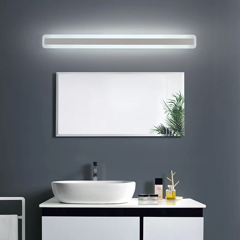 Šiuolaikinės nerūdijančio plieno vonios veidrodis žibintai LED vandeniui anti-rūko akrilo veidrodėliai priekinių žibintų naktiniai sienos lempos mx6191532 Nuotrauka 1