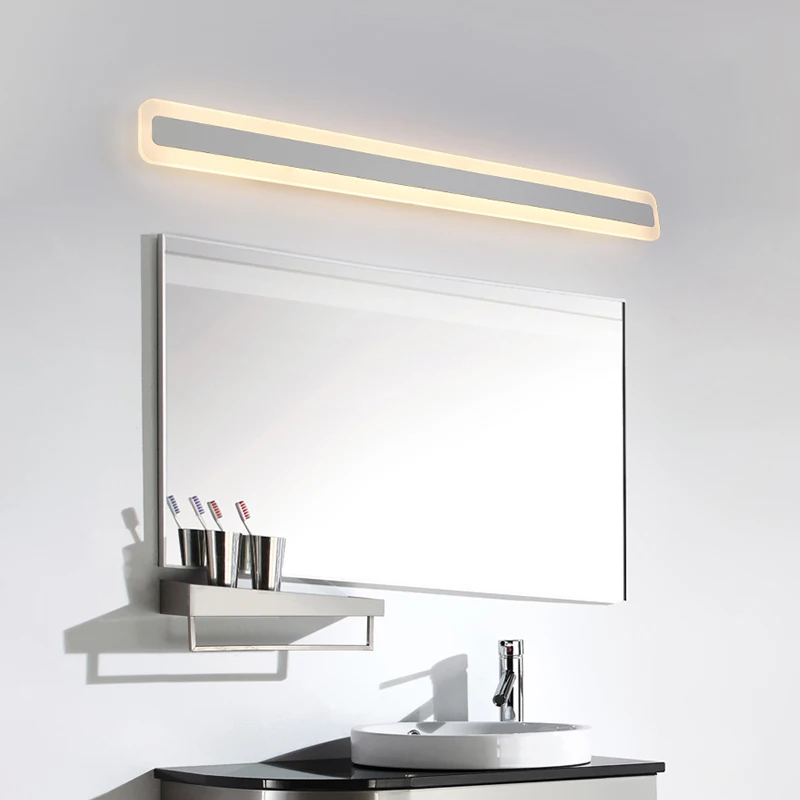 Šiuolaikinės nerūdijančio plieno vonios veidrodis žibintai LED vandeniui anti-rūko akrilo veidrodėliai priekinių žibintų naktiniai sienos lempos mx6191532 Nuotrauka 2