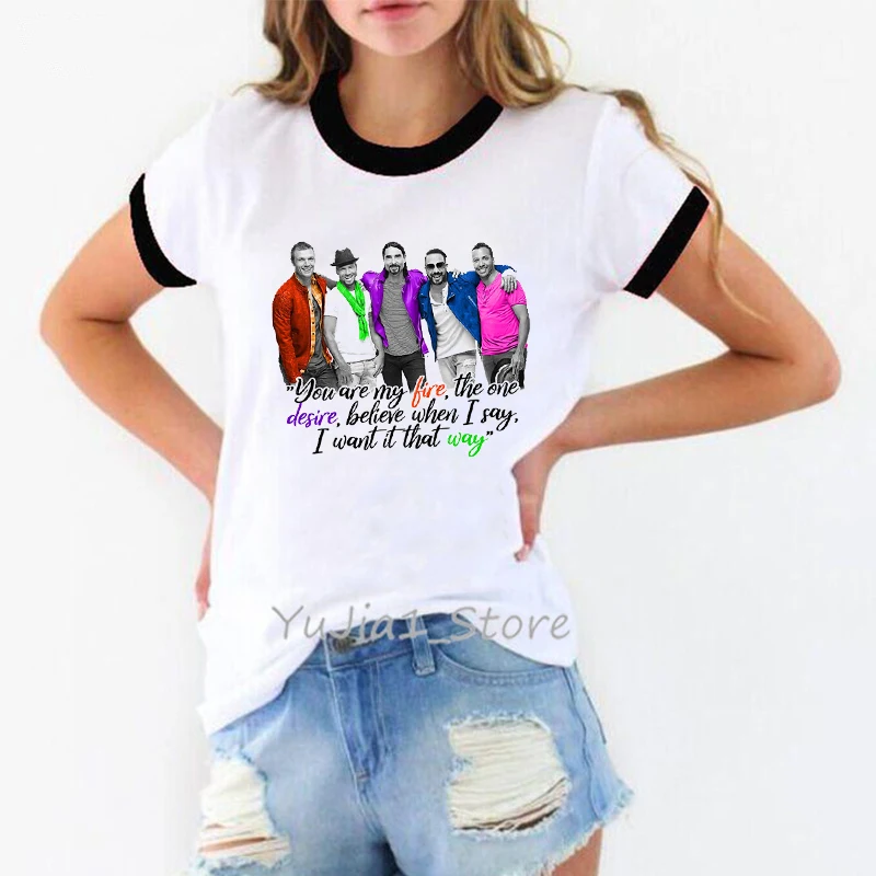 2023 Karšto Pardavimo Kietas Backstreet Boys Grafinis Spausdinti Marškinėlius Moterims, Hip Hop Muzikos Mylėtojas T Shirt Girls Balti Trumpomis Rankovėmis T-Shirt Viršūnės Nuotrauka 0