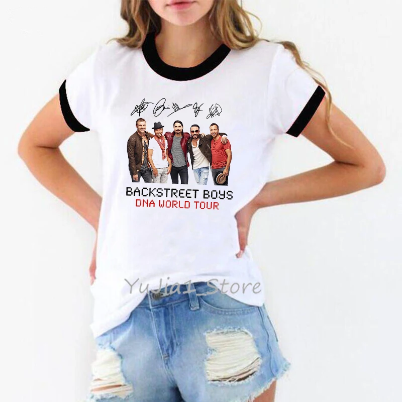2023 Karšto Pardavimo Kietas Backstreet Boys Grafinis Spausdinti Marškinėlius Moterims, Hip Hop Muzikos Mylėtojas T Shirt Girls Balti Trumpomis Rankovėmis T-Shirt Viršūnės Nuotrauka 1