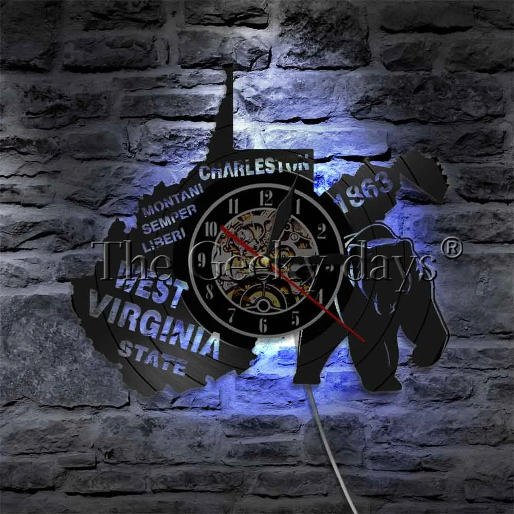  JAV Valstybės Sienos Menas Apšvietimas, Dekoro Virginija Valstybės LED Simboliai Sienos Lempos Charleston Išskirtinis Kabo Lempa Vyras Urvas Baras Sig Nuotrauka 1