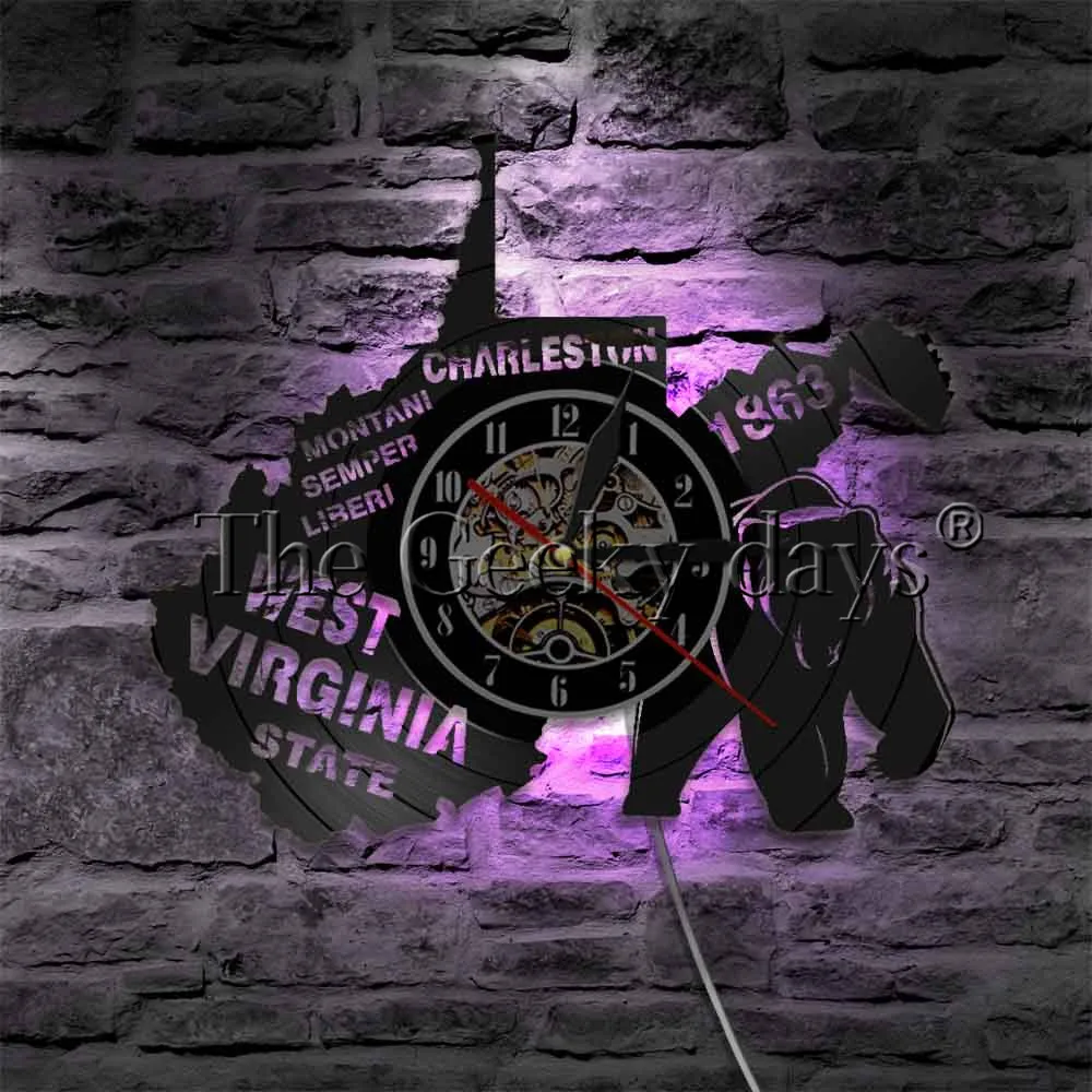  JAV Valstybės Sienos Menas Apšvietimas, Dekoro Virginija Valstybės LED Simboliai Sienos Lempos Charleston Išskirtinis Kabo Lempa Vyras Urvas Baras Sig Nuotrauka 3