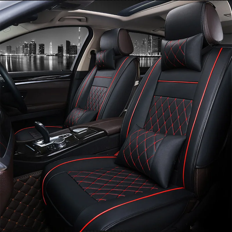Universalus PU Oda automobilių sėdynės padengti Lincoln Navigator MKZ MKS MKC MKX MKT auto reikmenys, automobilių stiliaus automobilių-lipdukai 3D Juoda Nuotrauka 0