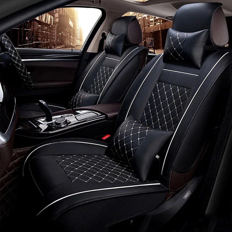 Universalus PU Oda automobilių sėdynės padengti Lincoln Navigator MKZ MKS MKC MKX MKT auto reikmenys, automobilių stiliaus automobilių-lipdukai 3D Juoda Nuotrauka 2