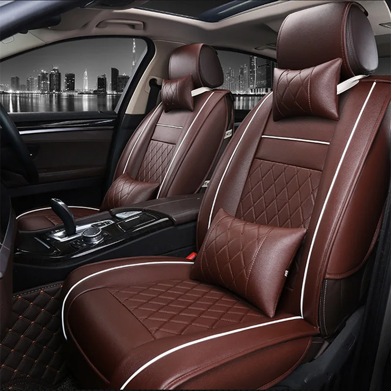 Universalus PU Oda automobilių sėdynės padengti Lincoln Navigator MKZ MKS MKC MKX MKT auto reikmenys, automobilių stiliaus automobilių-lipdukai 3D Juoda Nuotrauka 4