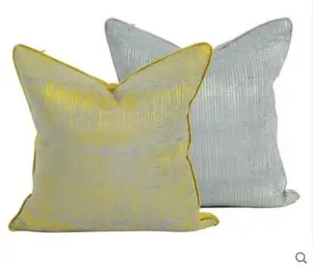 Geltona ryžių kukuliai dryžuotas geometrinis suede sofos pagalvėlė padengti medžiaga minkšta pagalvėlė padengti