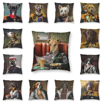 Kietas Kurtas Šuo Portretas Aprūdijęs Aikštėje Pagalvės užvalkalą Namų dekoro Sighthound italijos Whippet Pagalvėlė Padengti Sofa