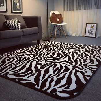 Juoda Ir Balta Zebras Dryžuotas Kiliminė Danga Miegamajame, Gyvenamasis Kambarys, Grindų Apdaila Kilimėlis