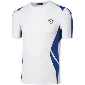 jeansian Vyrų Sporto Tee Marškinėliai Marškinėlius (T-Shirt Viršūnes Salė, Treniruoklių Bėgimo Treniruotės Futbolo trumpomis Rankovėmis Dry Fit LSL148 White2