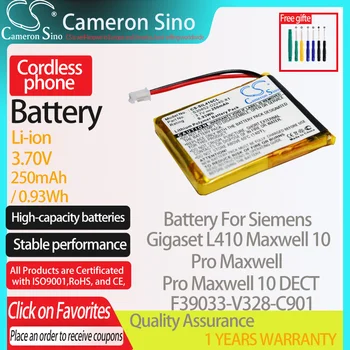 CameronSino Baterija Siemens Gigaset L410 Pro Maxwell Pro Maxwell 10 DECT tinka Siemens S30852-D2240-X1 Belaidžius telefono Baterija