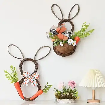 Easter Bunny Vainikas Durų Apmušalai Vainikas Velykų Triušio Formos Girliandą Mielas Sienos Dekoracija Sode Velykų Šalis Amatų
