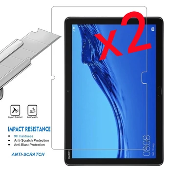2vnt Tablet Grūdintas Stiklas Screen Protector Padengti Huawei MediaPad M5 Lite 10.1 Colių HD plataus masto Apsauginės Plėvelės