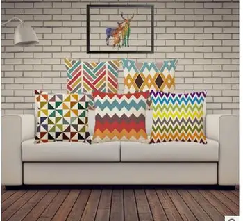 medvilnės skalbiniai aikštėje geometrinis pagalvėlė padengti užvalkalas bangos modelis mesti pagalvių užvalkalus už nugaros pagalvėlė patalpų, namų dekoro