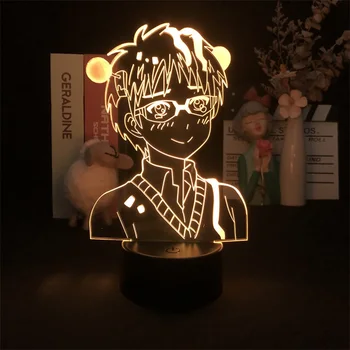 Pražūtingas Gyvenimo Saiki K, Japonų Anime, Manga 3D Naktį Šviesos, Miegamojo Dekoro Mielas Gimtadienio Dovana LED Lempos Vaikas Pateikti