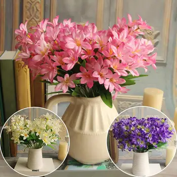 1 Gabalas 24 Gėlių Gražių Dirbtinių Mini Lily Gėlių Puokštė Namų Vestuvių Puošimas, Gėlių Nuotaka Rankinių Puošyba
