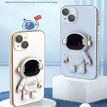 3D Astronautas Stovo Laikiklį Telefono dėklas 