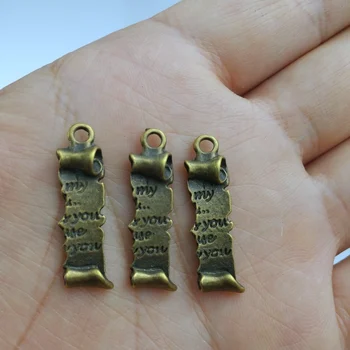 10 vnt / daug 8x29 Lydinio Meilės laišką Išvadas, žavesio pakabučiai Antiqued bronzos Karoliai, Apyrankės priedai