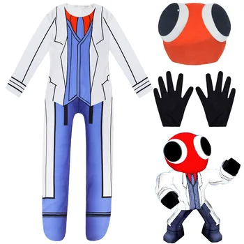 Halloween Kostiumai Vaivorykštė Draugais Raudona Vaikinas Anime Žaidimas Jumpsuits Vaikų Makiažas Cosplay Simbolių, Suknelę, Kostiumą Drabužių