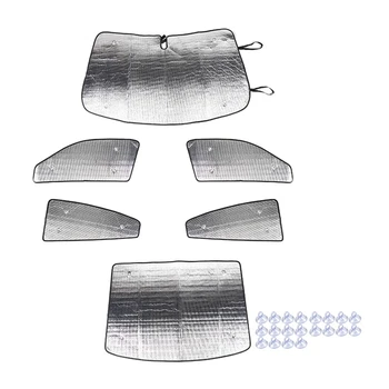 Prekinis, galinis stiklo skėtį nuo saulės Dodge Įkroviklis 2015-2021 Aliuminio Folija Priekinio lango Saulė Pavėsyje Padengti Saulės Skydelis Automobilių Reikmenys, 6PCS