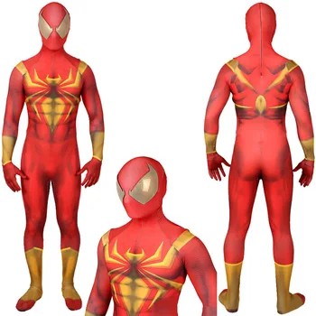 Auksas odos Kostiumas Helovyno cosplay Kostiumai suaugusiems vyrams, vaikams Zentai Jumpsuit Superhero Movie kostiumas