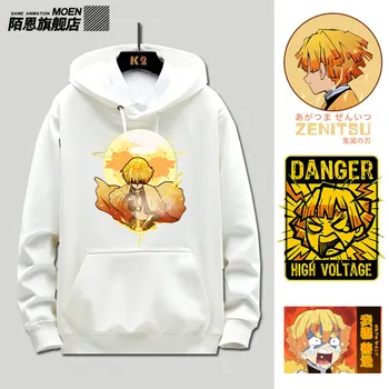 Anime, Manga Demon Slayer Agatsuma Zenitsu 3D Atspausdintas Pavasarį, Rudenį Kailis Unisex Hoodie Megztinis Mados Atsitiktinis Outwear Swaetshirt