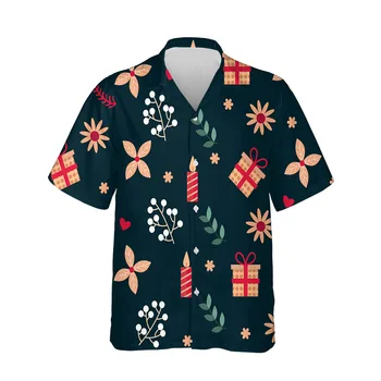 Jumeast 3D Kalėdų Šventė Drabužiai, Palaidinės Atsitiktinis Streetwear Mens Havajų Marškinėliai trumpomis Rankovėmis Mados Patogūs Marškinėliai Vyrams