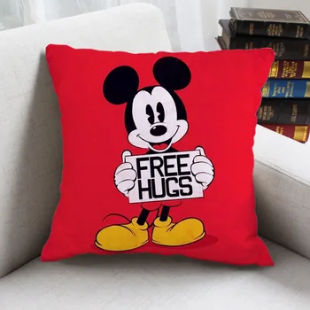 Disney Mickey Minnie Mouse Pillowsham Minkštas CartoonBoys Merginos Užvalkalai Dekoratyvinė Pagalvėlė Padengti 40x40cm dėl Sofa-Lova