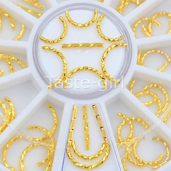 mišrių stilių aukso metalų žymėjimo linijos smeigės dekoro varantys Nagų Dailės Apdailos grožio Manikiūro Stilius Įrankiai aksesuarai