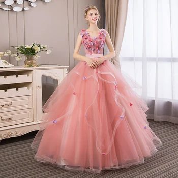 Vestidos 2022 Naujas Quinceanera Suknelės Mergaitėms Klasikinis Siuvinėjimo Gėlės Debutante Chalatai Kilnus Šalies Prom Oficialus Kamuolys Suknelė