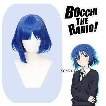 Anime Bocchi Roko! Cos Yamada cigaretėms sukti Cosplay Perukas 30cm Trumpi Mėlynos Plaukų Atsparus Karščiui Moterų Mergina Vaidmuo Šalies Perukai Perukas Bžūp