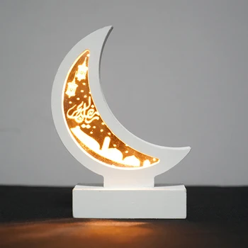 LED Nakties Šviesos Kūrybos Mėnulis Naktį Šviesos Namų dekoro Stalo Lempa Miegamojo Puošimas Šviesos Eid Mubarakas Apšvietimo lemputė