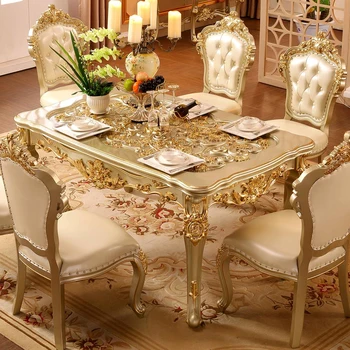Europos medžio masyvo stalą šampanas aukso lentelė aikštėje lentelė Amerikos neoklasikinis stalas ir kėdė derinys