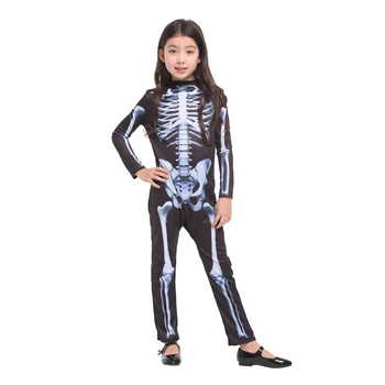 Vaikai, Vaikai, Merginos Skeletas Jumpsuit Kostiumas Helovinas Fancy Karnavalas Šalies Vaidmuo Žaisti Cosplay Kostiumai