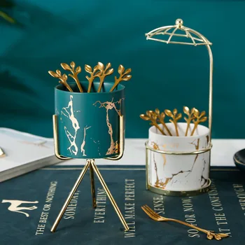Europos retro kūrybos aukso tekstūra keramikos vaisių stalo šaukštas rinkimas gali desertas stalo padėtas butelis stalo šaukštas jar