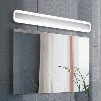 Šiuolaikinės nerūdijančio plieno vonios veidrodis žibintai LED vandeniui anti-rūko akrilo veidrodėliai priekinių žibintų naktiniai sienos lempos mx6191532