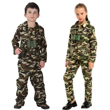 Berniukų, Mergaičių Specialiųjų Pajėgų Karys Kostiumas Vaikų Vaikai Kariuomenės Karinių Kamufliažas Okupacijos Vienodas Žaidimas Vaidmenimis