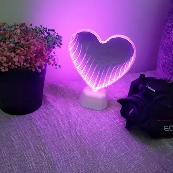 3D LED Naktį, Šviesos, Meilės Širdies Lempos Mutil Funkcinė Veidrodis Namuose Miegamasis Valentino Dieną Apdaila, Vaikas, Vaikai, Mergaitė Dovanos