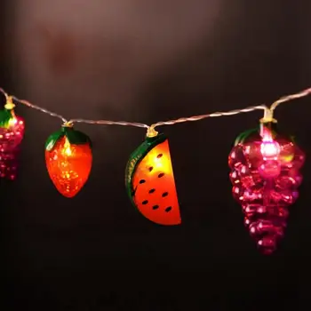 mycyk Vaisių formos lempa string vynuogių, braškių, arbūzų dekoratyvinis apšvietimas 10heads 165cm AA baterija naujas langas star led