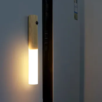Magnetinis Judesio Jutiklis LED Nakties Šviesos USB Įkrovimo Stalo Stalo Naktį Žibintai Spinta, Koridoriaus Laiptų Sienos Lempos