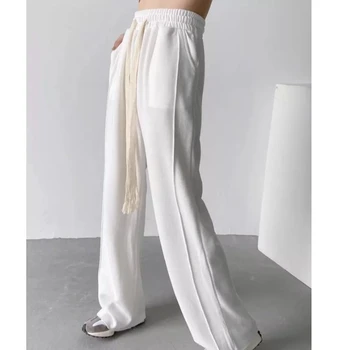 BeeHouse pločio kojų estetinės prarasti femme pantalones de mujer pantalon kelnės aukštu juosmeniu balta sweatpants atsitiktinis kelnės moterims