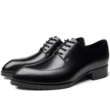 Nauji Madingi vyriški Nėriniai natūralios Odos Pažymėjo Tne Mažai Kulniukai Subrendęs vyras Atsitiktinis Oxfords Office Shoes