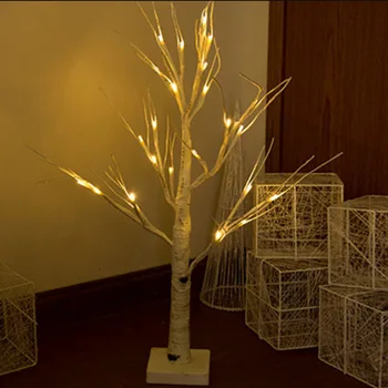 60cm LED baterijomis, Baltojo Beržo Medžio naktį Šviesos Stalo šviesaus Kalėdų Vestuvių Miegamasis Dekoratyvinių Medžių Šakas Lempos