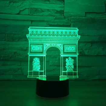City gate modeliavimo keistą naują 3D naktį šviesos diodų (led) kūrybos gimtadienio dovana-spalvinga touch vizija lempa USB sausas baterija dvejopo naudojimo