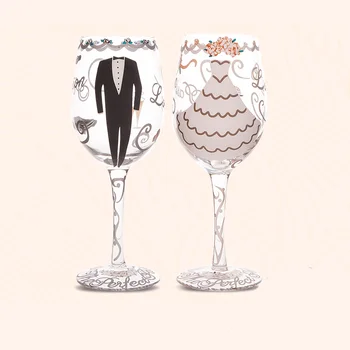 Gražus romantiškas Raudonas vynas, šampanas krištolo, goblet taurės Kostiumas, sijonas pora vyno taure
