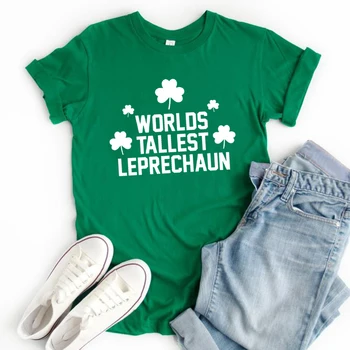 Pasaulyje Aukščiausias patriko Diena T-Shirt Airijos Airijoje Estetinės Rūbų, Grafinis Tee Shamrock Streetwear Moterų Top Airijos Marškinėliai