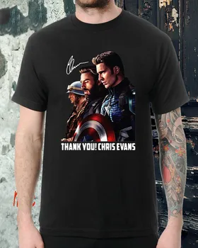 Unikalus Amerikos Superherojų Ačiū, Chris Evans Parašas T-Shirt. Vasaros Medvilnės trumpomis Rankovėmis O-Neck T Shirt Mens Naujas S-3XL