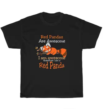 Raudonoji Panda Yra Nuostabus, Aš Esu Raudona O-Kaklo Medvilnės Marškinėliai Vyrams, Atsitiktinis Trumpas Rankovės Tees Viršūnes Harajuku Streetwear