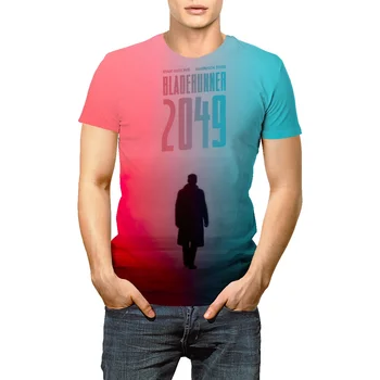 Blade Runner 2049 gatvės pora trumparankoviai marškinėliai vyriški paprasta prarasti 3D spausdinimo hip-hop pusė rankovėmis dugno marškinėliai