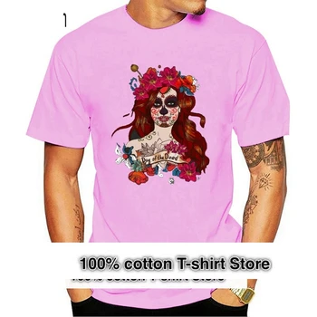 Mirusiųjų Dienos Meksikos Cukraus Kaukolės Moteris Helovinas Vyrai T-Shirt